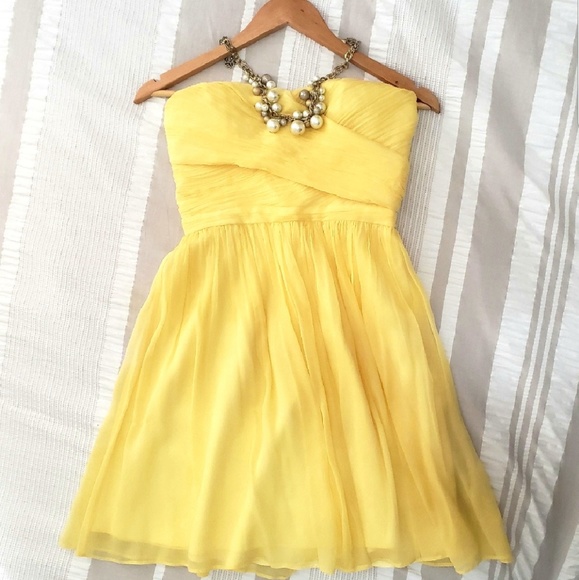 J. Crew Dresses & Skirts - J. Crew Yellow Silk Chiffon Taryn Dress